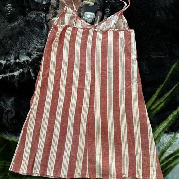 Forever 21 Button Down Vertical Stripe Dress Orange - Picture 5 of 5